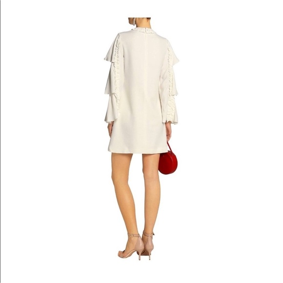 White Long Ruffle Sleeve Mini Size Casual Maxi Dress small lace bridal baptism - Picture 5 of 12